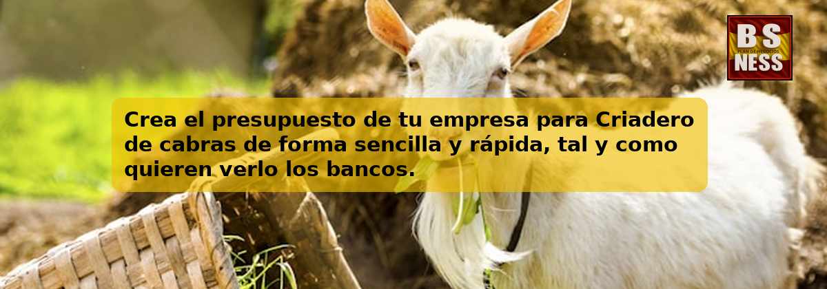 Crea el presupuesto de tu empresa para Criadero de cabras de forma sencilla y rápida, tal y como quieren verlo los bancos.