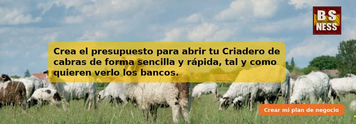 Crea el presupuesto para abrir tu Criadero de cabras de forma sencilla y rápida, tal y como quieren verlo los bancos.