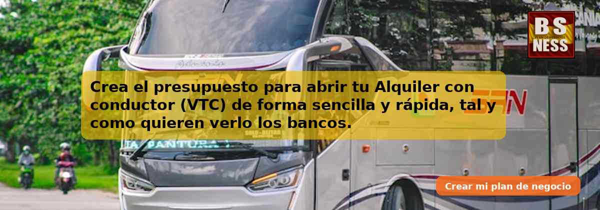 Crea el presupuesto para abrir tu Alquiler con conductor (VTC) de forma sencilla y rápida, tal y como quieren verlo los bancos.