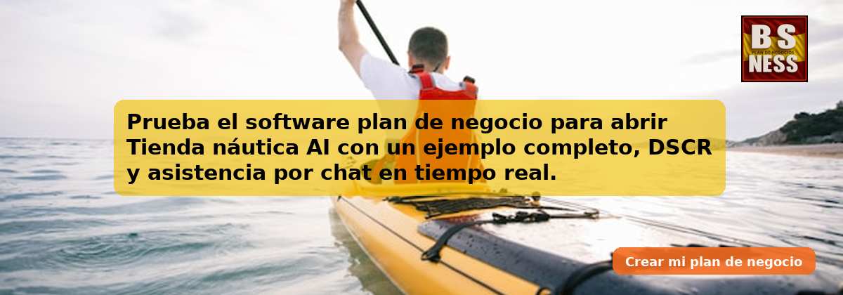 Prueba el software plan de negocio para abrir Tienda náutica AI con un ejemplo completo, DSCR y asistencia por chat en tiempo real.