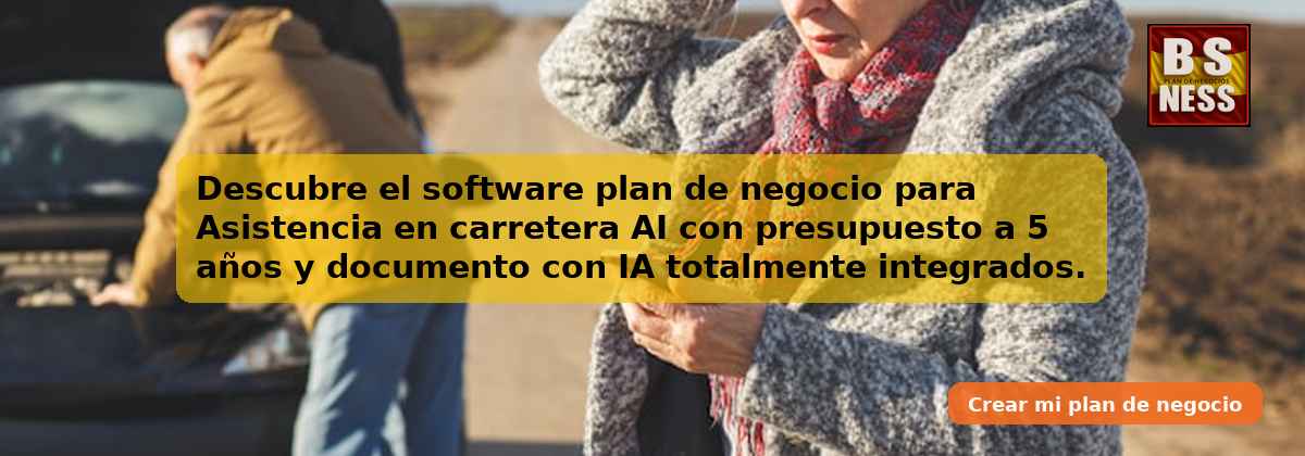 Descubre el software plan de negocio para Asistencia en carretera AI con presupuesto a 5 años y documento con IA totalmente integrados.