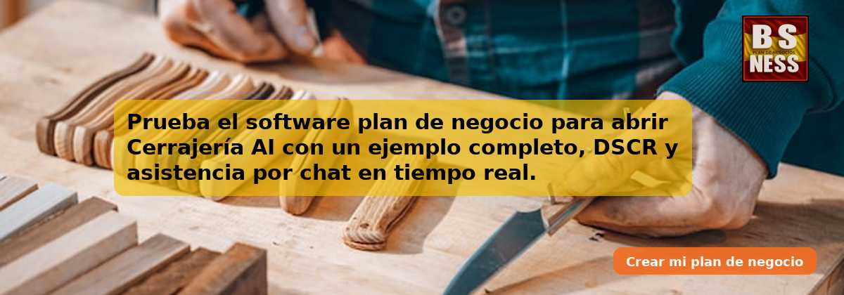 Prueba el software plan de negocio para abrir Cerrajería AI con un ejemplo completo, DSCR y asistencia por chat en tiempo real.