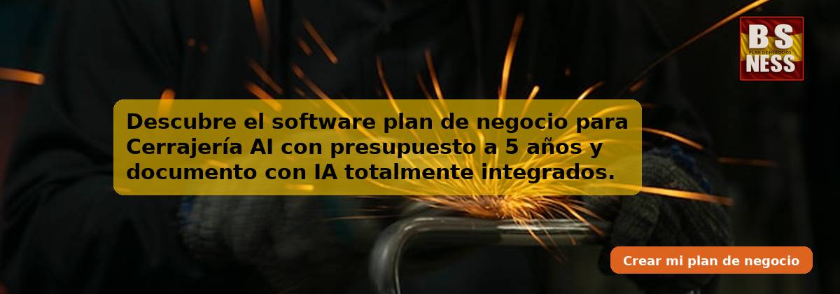 Descubre el software plan de negocio para Cerrajería AI con presupuesto a 5 años y documento con IA totalmente integrados.