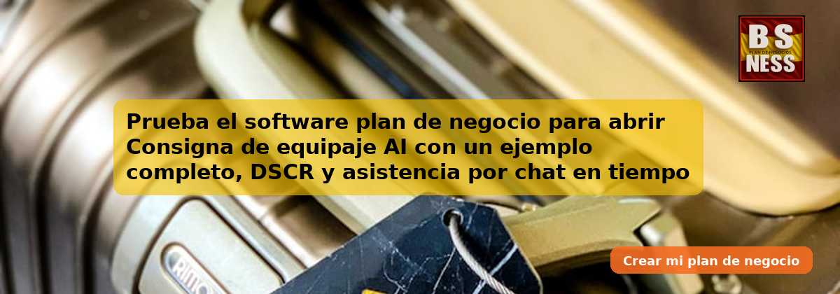 Prueba el software plan de negocio para abrir Consigna de equipaje AI con un ejemplo completo, DSCR y asistencia por chat en tiempo real.